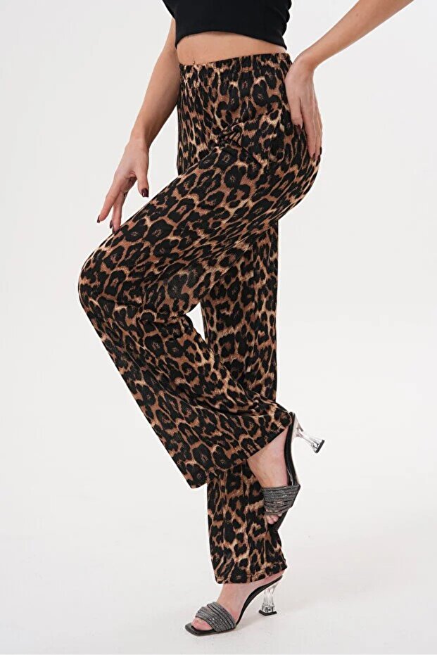 Women's Zebra & Leopard Patterned Thin Summer Wide-Leg Sweatpants – Lightweight & Stylish
