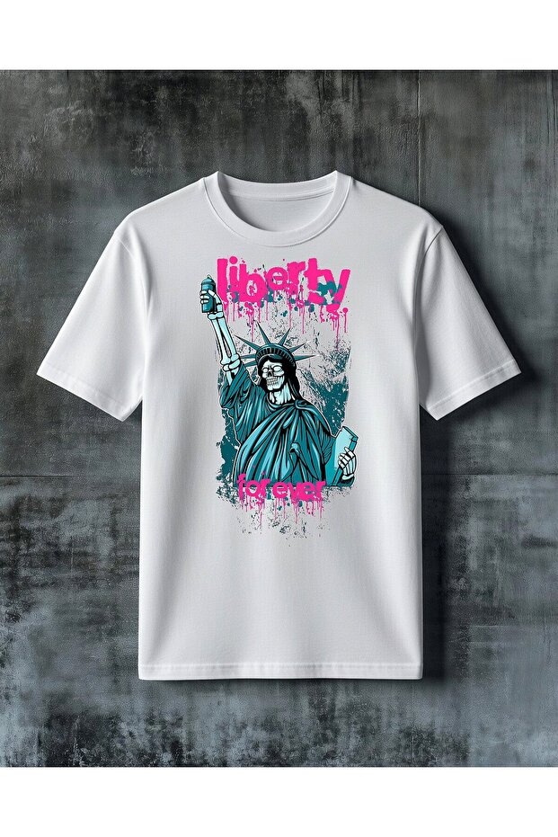 Liberty Forever Spray Art Printed Oversize T-Shirt