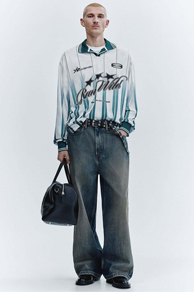 Loose Fit Printed mesh shirt