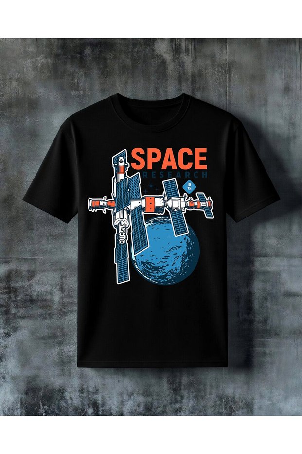 Space Research Satellite Printed Oversize T-Shirt
