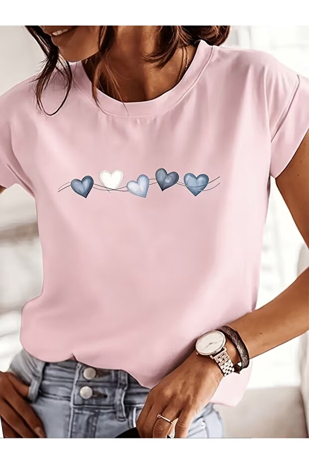 Women's Comfortable Fit Tshirt Mixed Print Tshirt