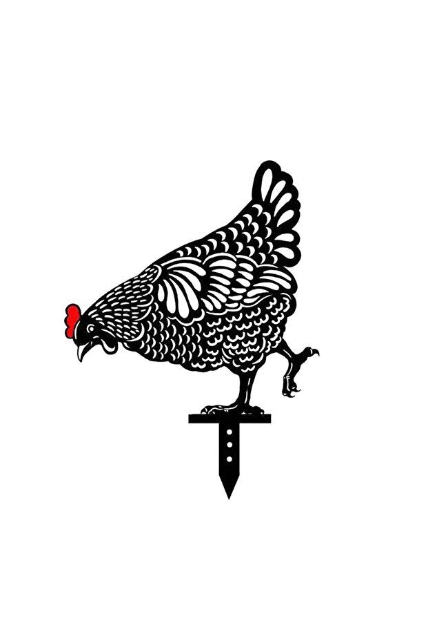 C Garden Decor Chicken Yard Art Outdoor Backyard Lawn Stakes Acrylic Hen Yard Decor Gift Easter Dec.