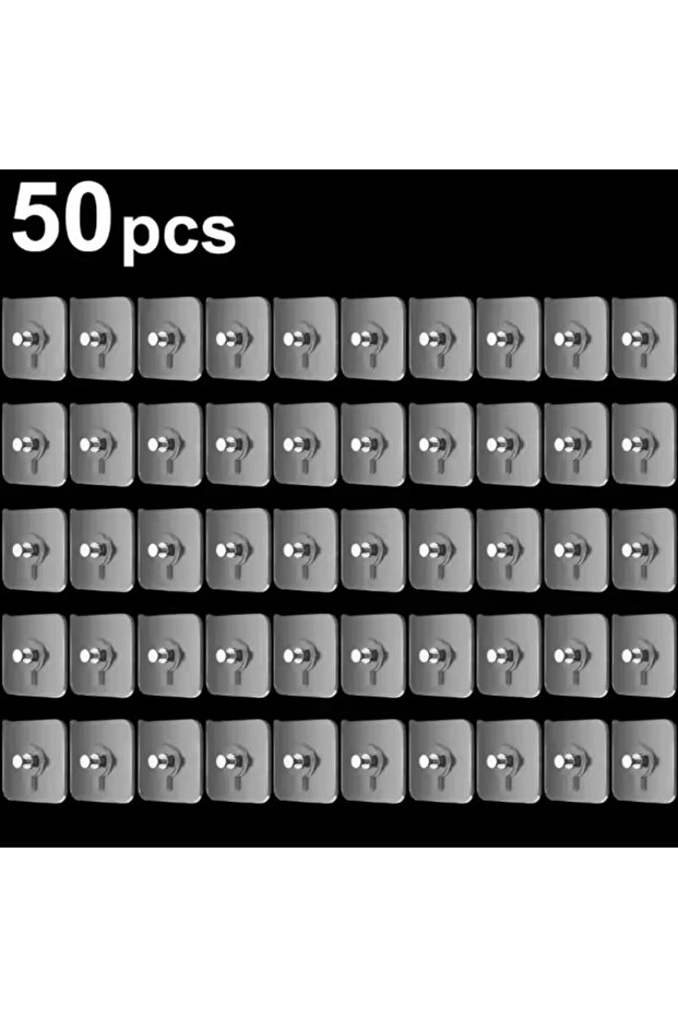 6X6CM 50pcs 10/50pcs Self-Adhesive Hook Strong Adhesive Picture Frame Nails Hooks Transparent Seamle