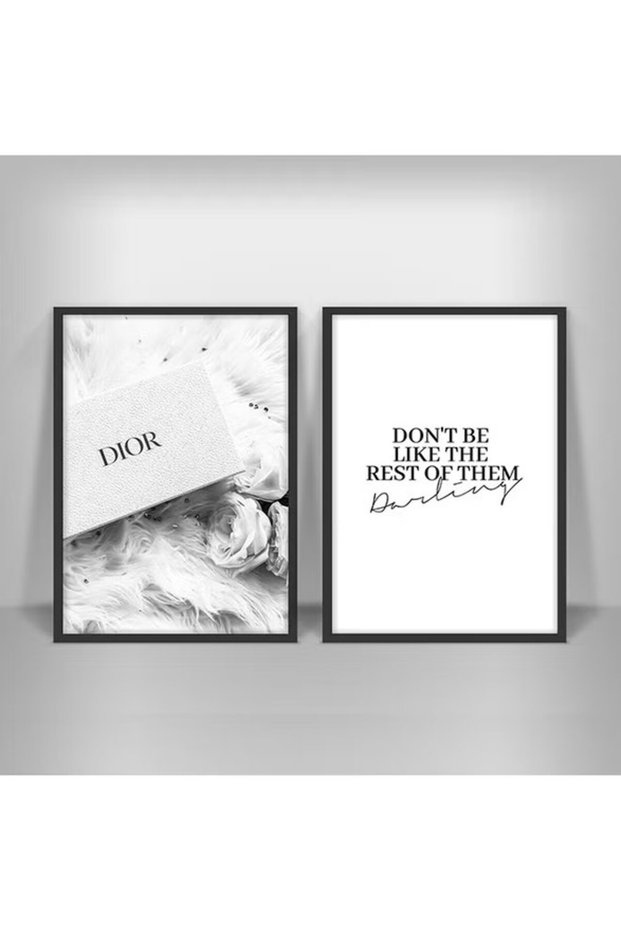 Set of 2, Fashion Wall Art Poster 30x40cm - Girl Power Inspirational Quote for Living Room or Bedroom and interior