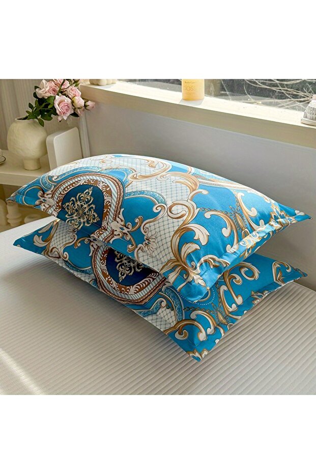 أغطية وسائد ناعمة وقابلة للتنفس مقاس 48×74 سم ×2 من SSJD - مقاومة للبقع، إغلاق بغطاء، قابلة للغسل في الغسالة
