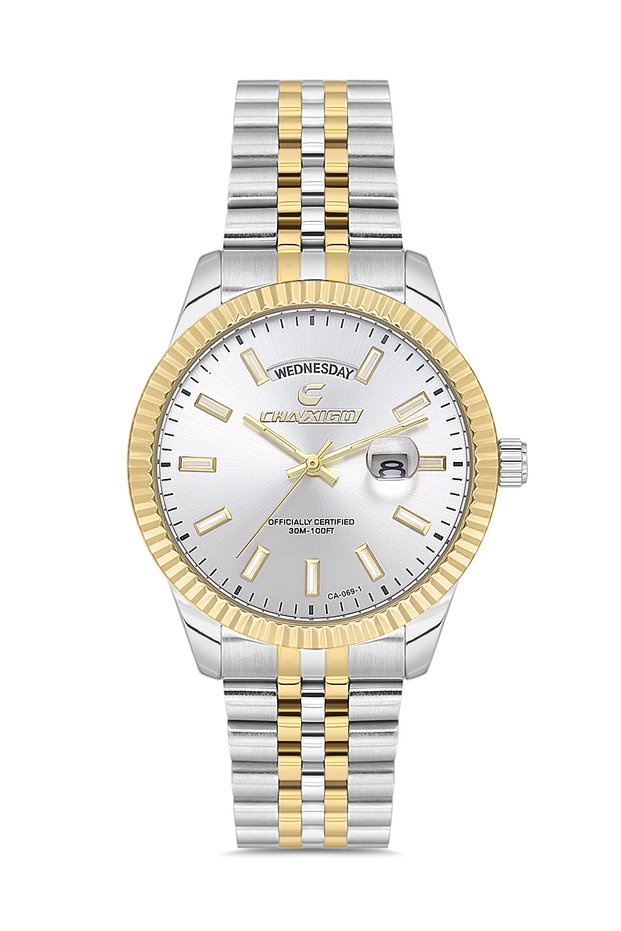068A Men's Calendar Metal Wristwatch