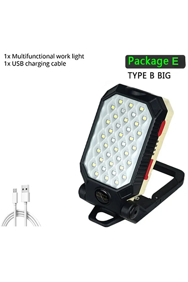 مصباح عمل Heinast F 1000LM COB، كشاف LED محمول قابل لإعادة الشحن عبر USB، مقاوم للماء مع مغناطيس
