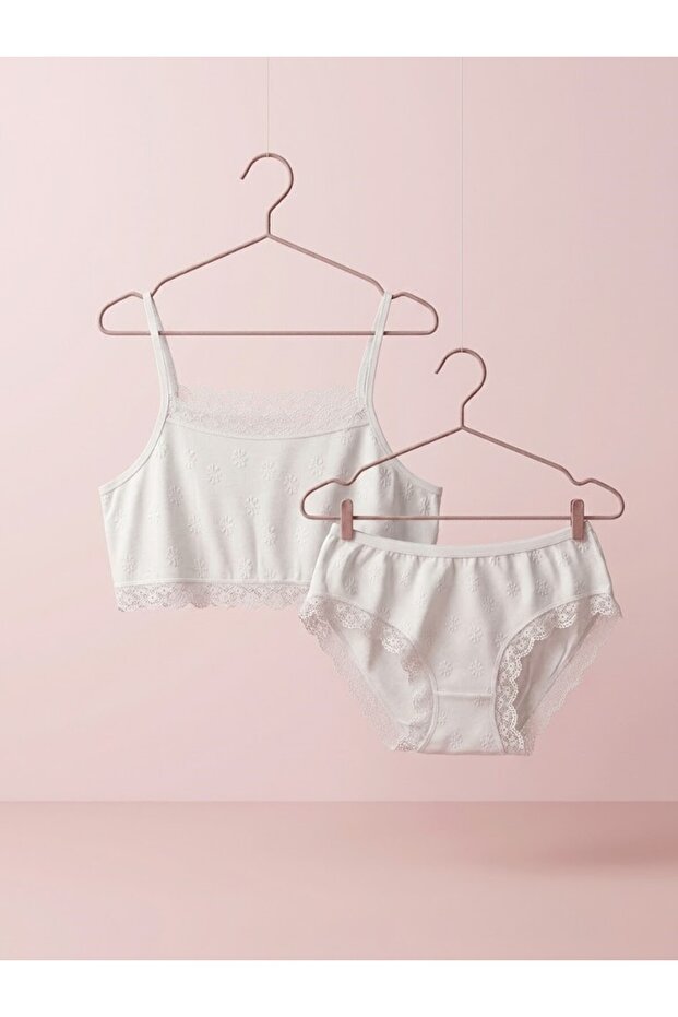8204 Girls' Half Bra and Panties Set
