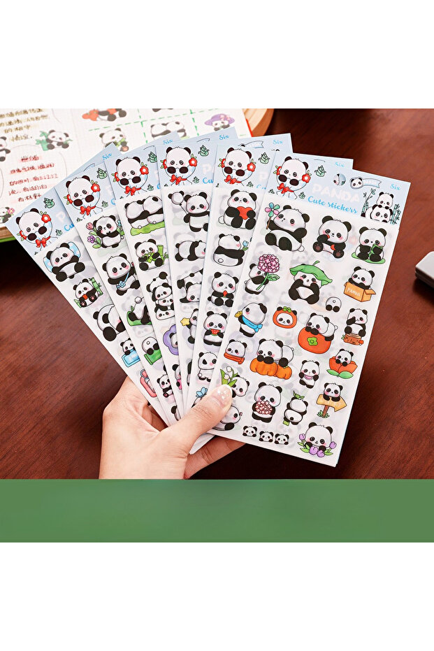 1 pcs Panda 6sheet 1pcs Creative Cartoon Stickers Student Cute Gooka Hand-painted Stickers High-valu