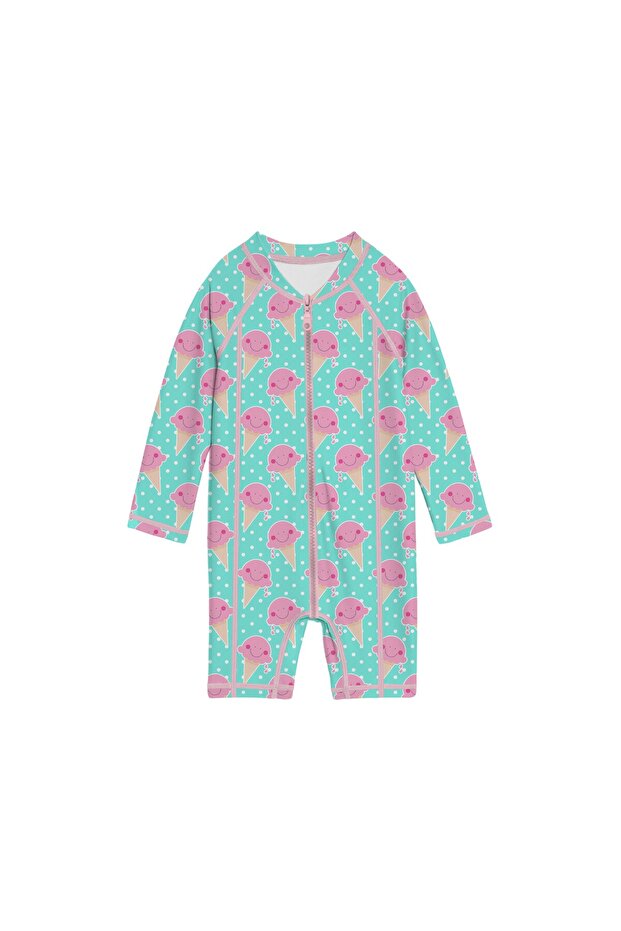 Children's Beige Yummy Long Sleeve Swimsuit