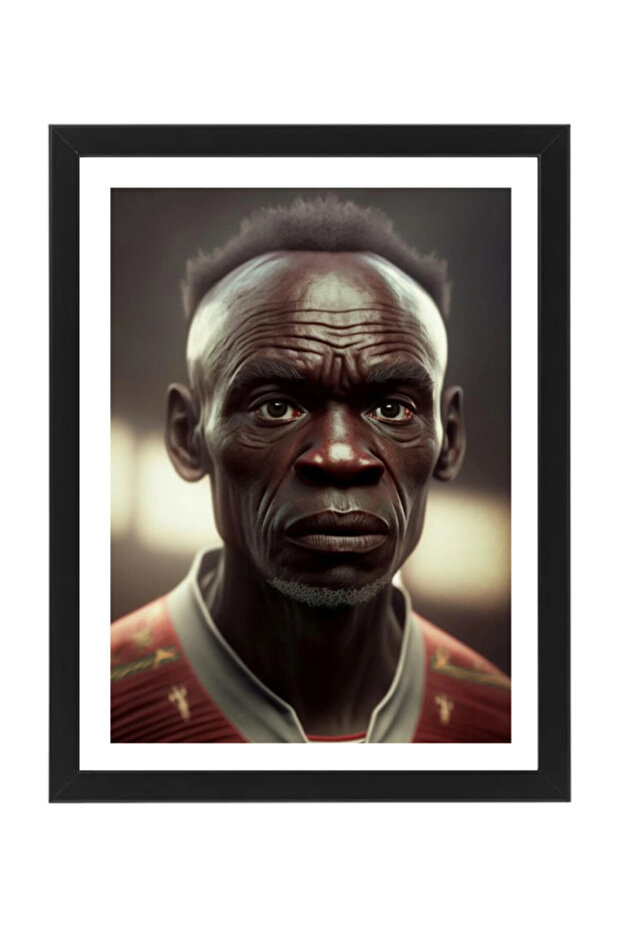 Sadio Mane OLD AI Generated , Artifiial Art, Poster with Frame 30x40cm