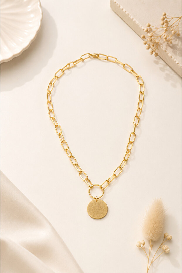 Gold Coin Chain Necklace