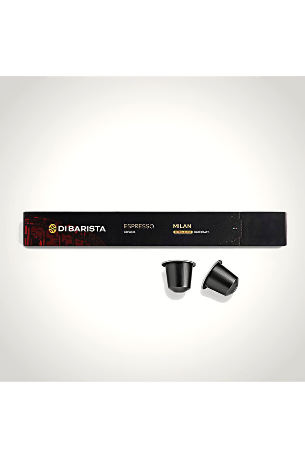 Milan Espresso Capsules | Bold Dark Roast Arabica Robusta | Nutty Dark Chocolate | Nespresso Compatible UAE - Sleeve 10 Caps