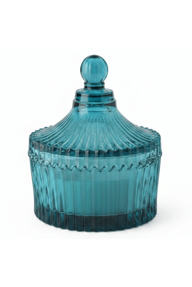 Home Fragrance Pear & Freesia Floral Scented Candle with Decorative Glass Jar – 10 cm