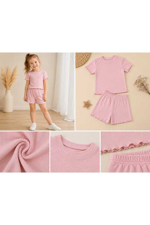 Girl's Casual Shorts T-Shirt Top and Bottom 2-Piece Set 2-8 Years Old