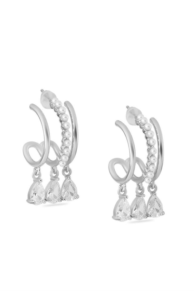 316 L Stainless Steel - Anti-Allergic - Non-Tarnish - Zircon Stone - Spiral Model - Women's Earrings