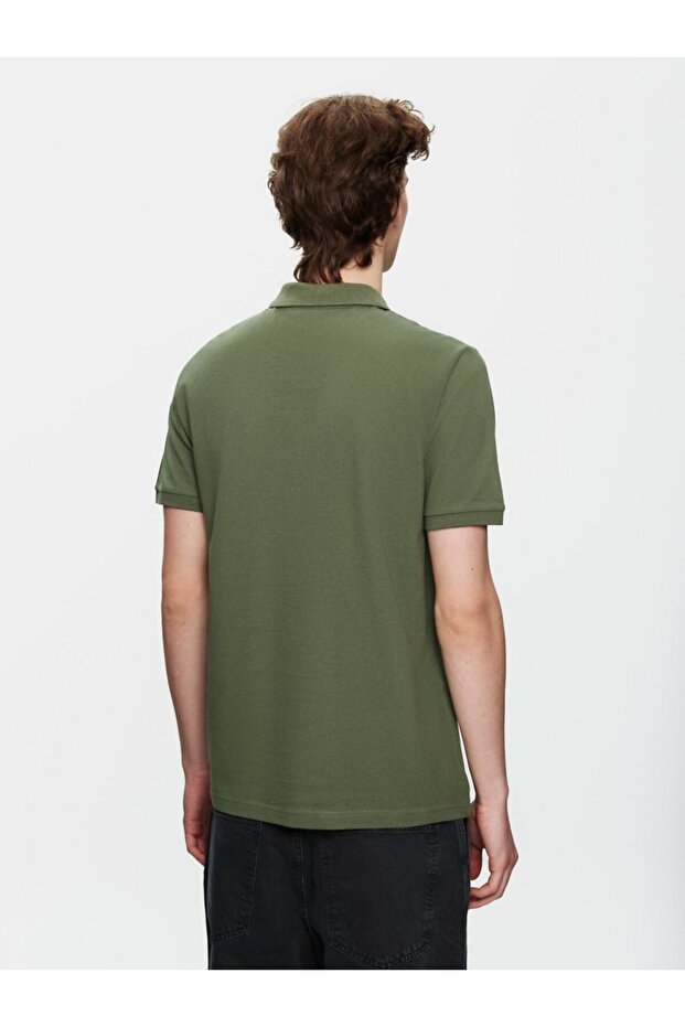 Tricou Basic Pike Polo cu guler verde - 2