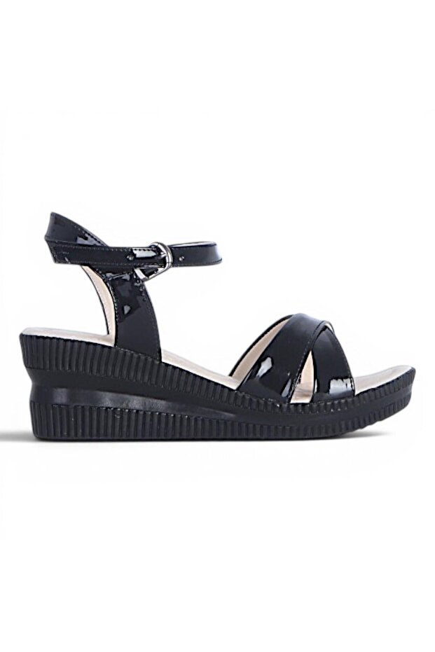 Byn Ayışığı By34 Patent Leather Black Women's 7 cm Heeled Sandals