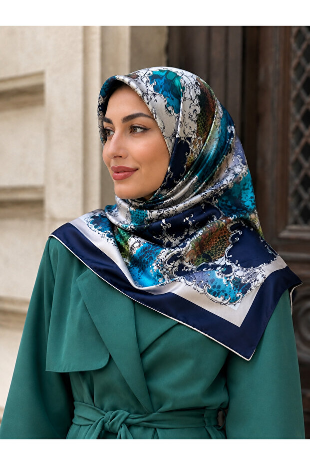 وشاح حريري كبير الحجم 1 متر × 1 متر