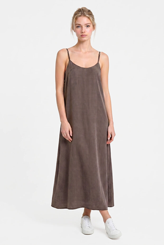 Adjustable Thin Strap Tencel Midi Dress