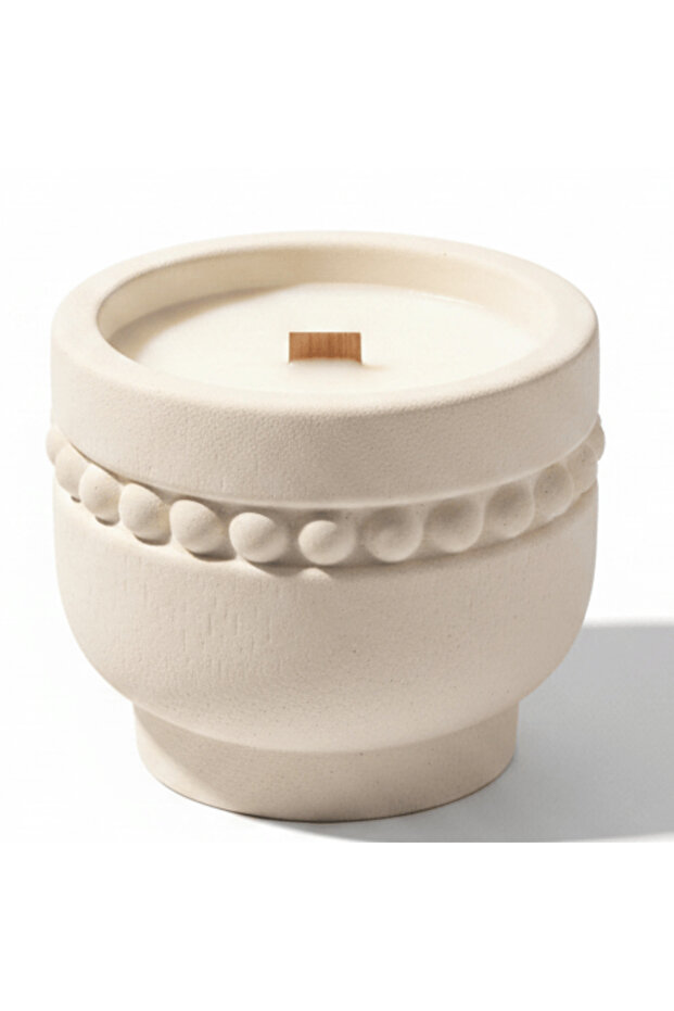 Fresh Touch Scented Candle — Elegant Cream Chalk Cup