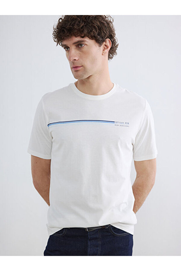 Shining Choices from Shining Store Zero Roba Collar Printed Combed Cotton Men's T-Shirt