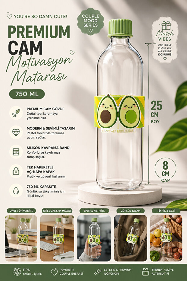 You'Re My Better Half Premium Glass Flask – Double Concept 750 ml
