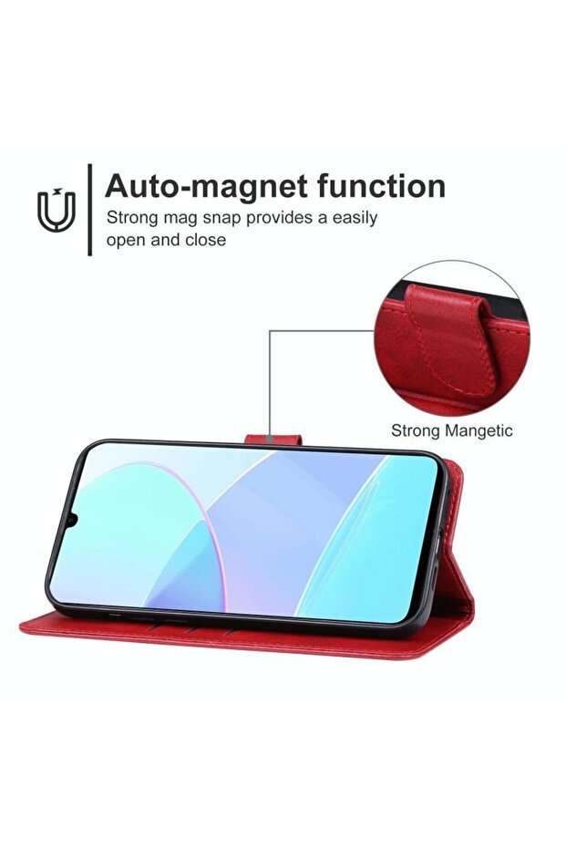 Basic Θήκη Πορτοφόλι Red (Realme C51) - 4