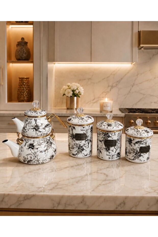 Acar Scottish Garden Series 3-Piece Stunning Set Including Spice Bowl and Tea Pot & Gift Set
