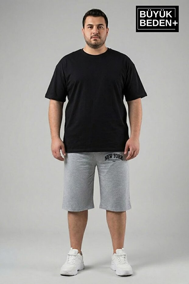 Big Size Men's Shorts New York Printed Comfortable Fit 3Xl-6Xl Spr26Bsr591-05