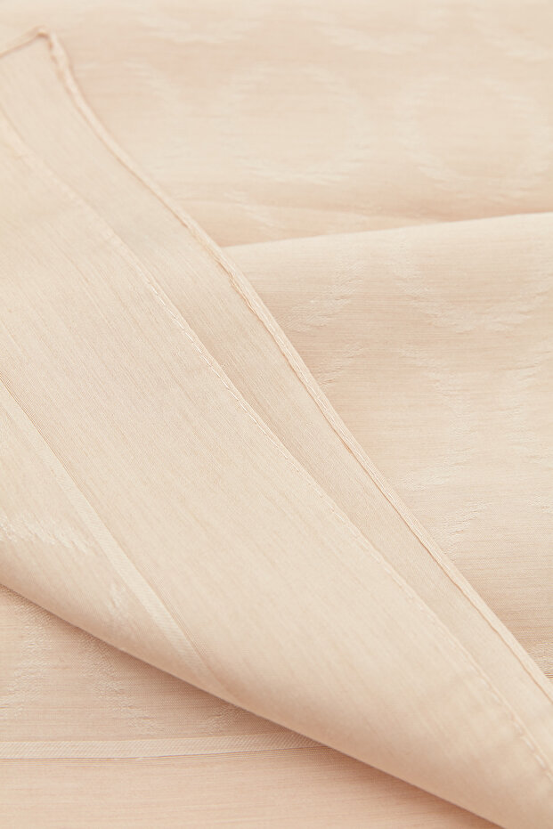 Silk Wool Spike Pattern Shawl - Beige - 2