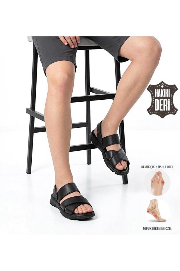 Mira Men's Orthopedic Leather Sandals Are Suitable for Hajj and Umrah and Can Be Used as Slippers