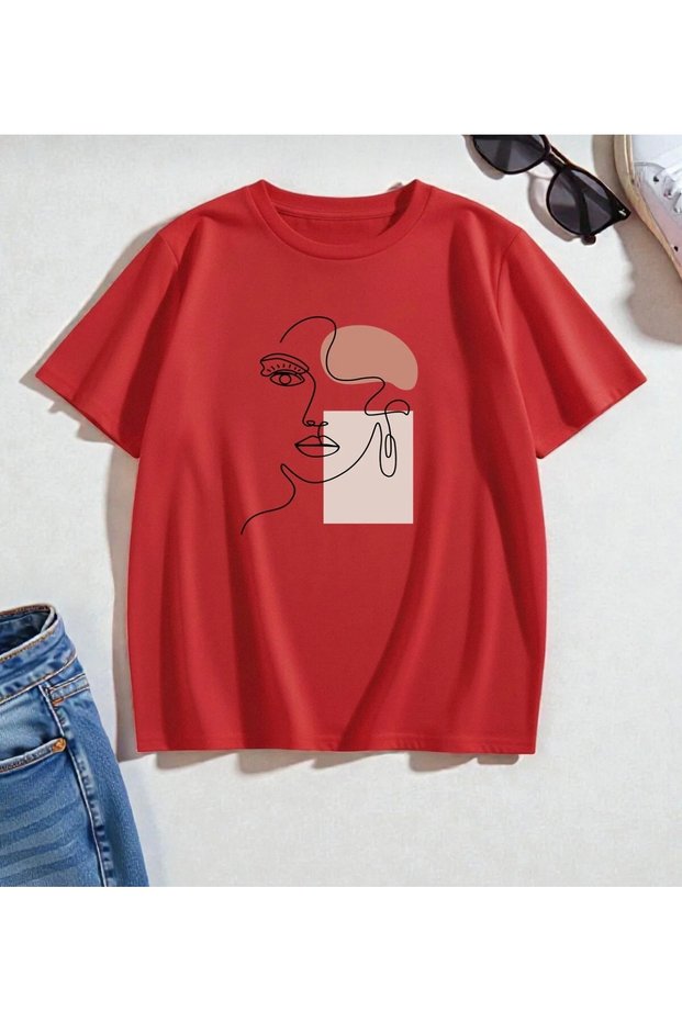 New Season Female Figure Printed 100% Cotton Plus Size Women's T-Shirt