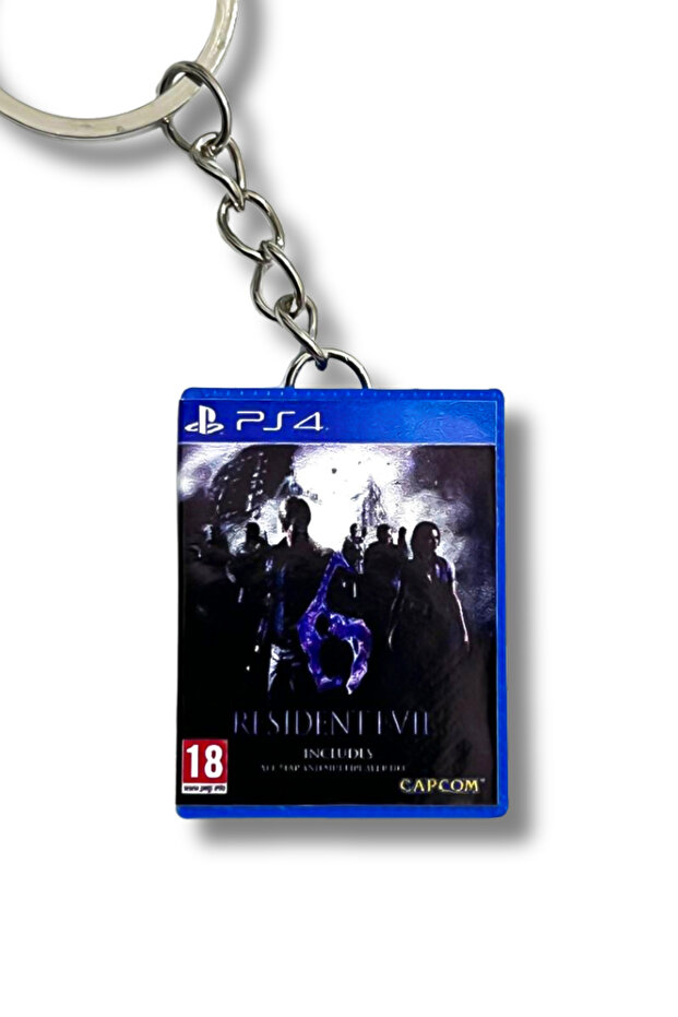 سلسلة مفاتيح على شكل صندوق ألعاب مصغر لـ Resident Evil 6 Ps4