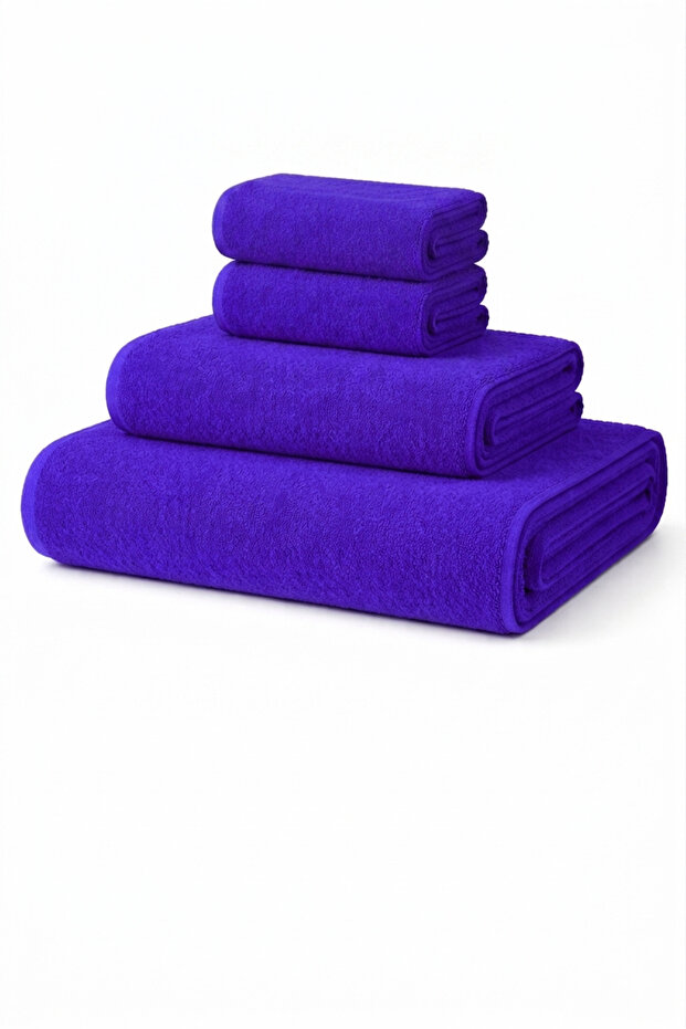 4-Piece Navy Blue Premium Microfiber Towel Set 400 G/M² Ultra Absorbent Quick Drying Bath Towels (1 Piece) Large Size 1 Piece. Medium Size 2 Pcs. Small Size Towel)