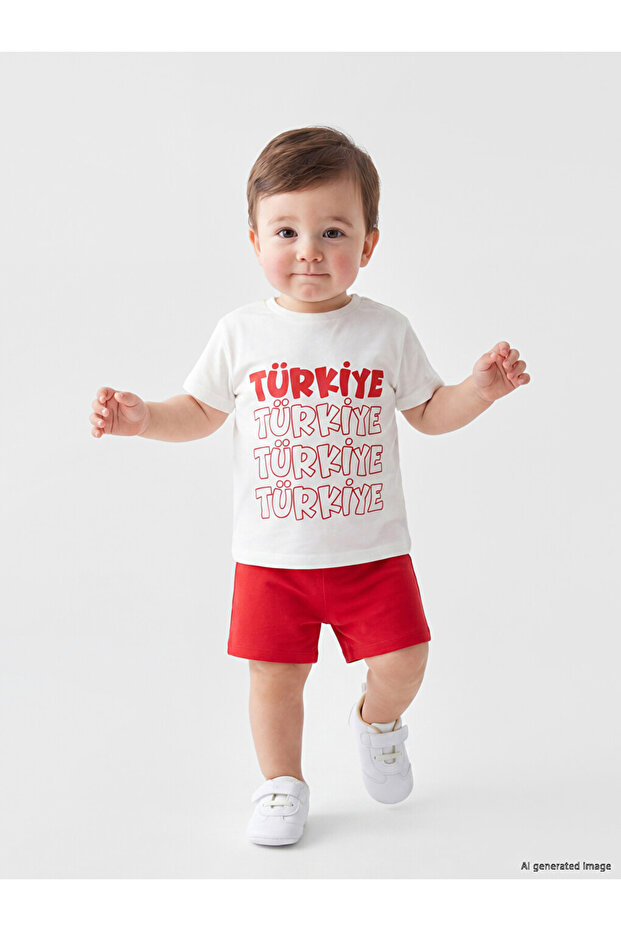 Esvab • Modern & Distinctive Turkey Printed Baby Boy Shorts Set