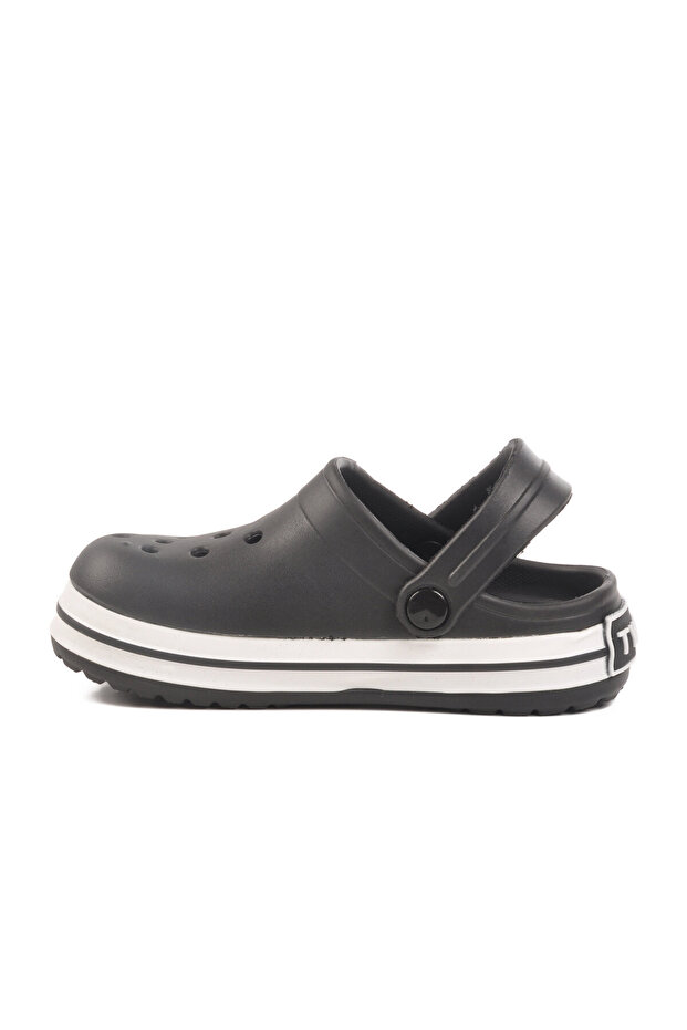 Black Lightweight Children's Sabo Slippers Twg 214 F