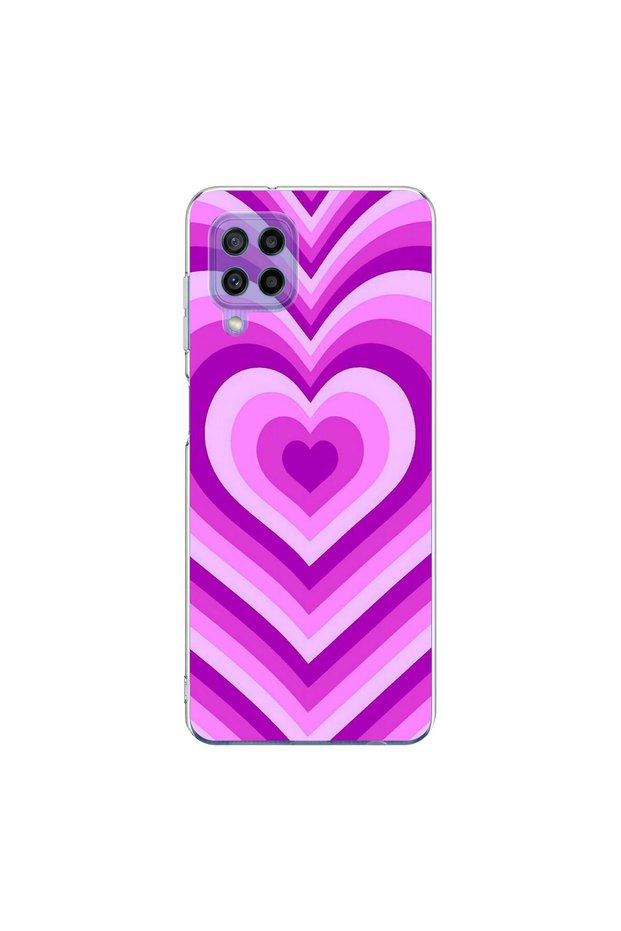 Samsung Galaxy M22 Compatible Heart 2 Design Transparent Case