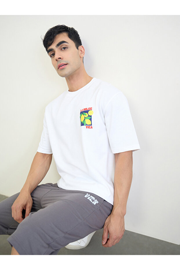 Men Oversized Cotton Blend T-Shirt and Shorts Set