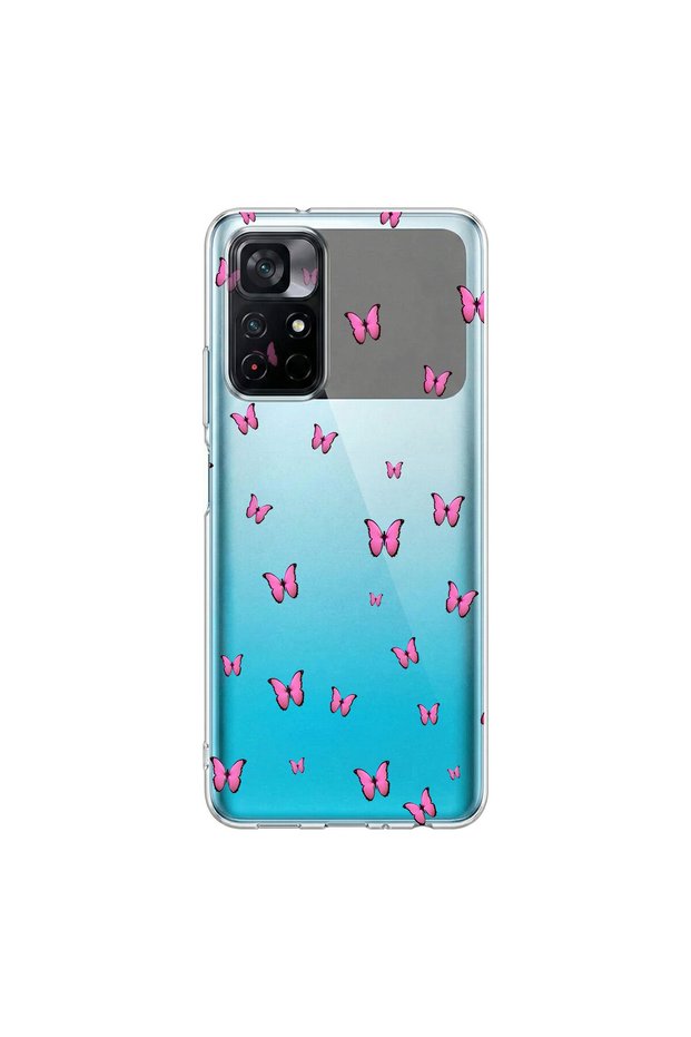 Poco M4 Pro Compatible Butterfly 3 Design Transparent Case