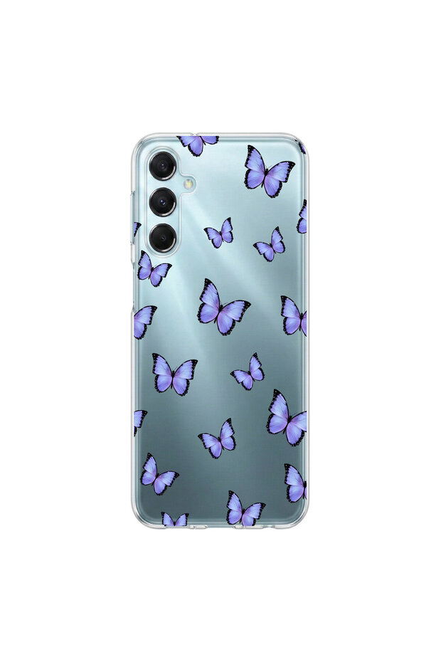 Samsung Galaxy M34 Compatible Butterfly 4 Design Transparent Case