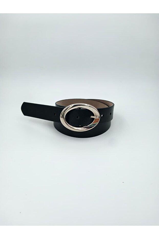 Women's Belt with Gold Oval Buckle, Stylish Casual and Classic Combination Belt