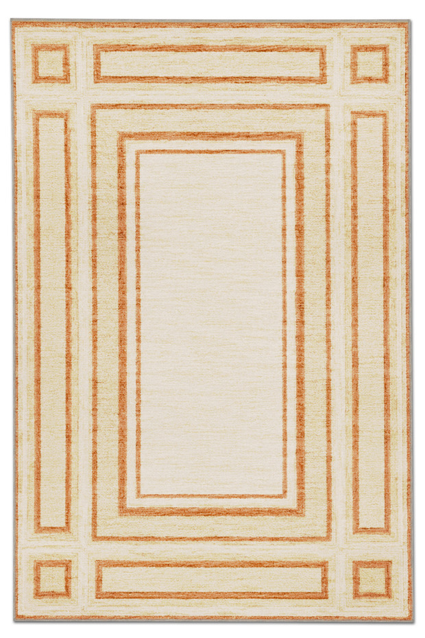 Sdtamor Red Square Theme Patterned Modern Woven Base Decorative Carpet Sdtamor55Red