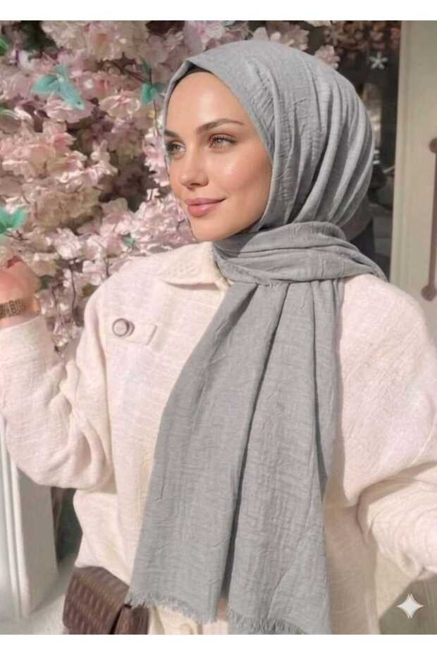 شال رمادي من الخيزران