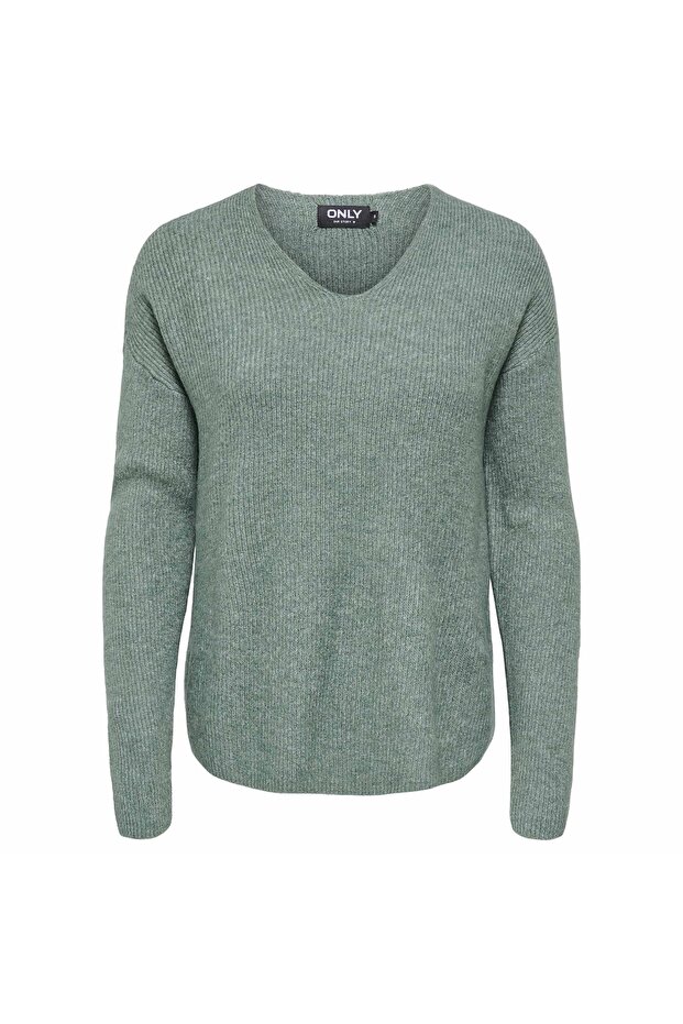 Damen Strickpullover - ONLCAMILLA V-NECK PULLOVER, V-Ausschnitt, einfarbig