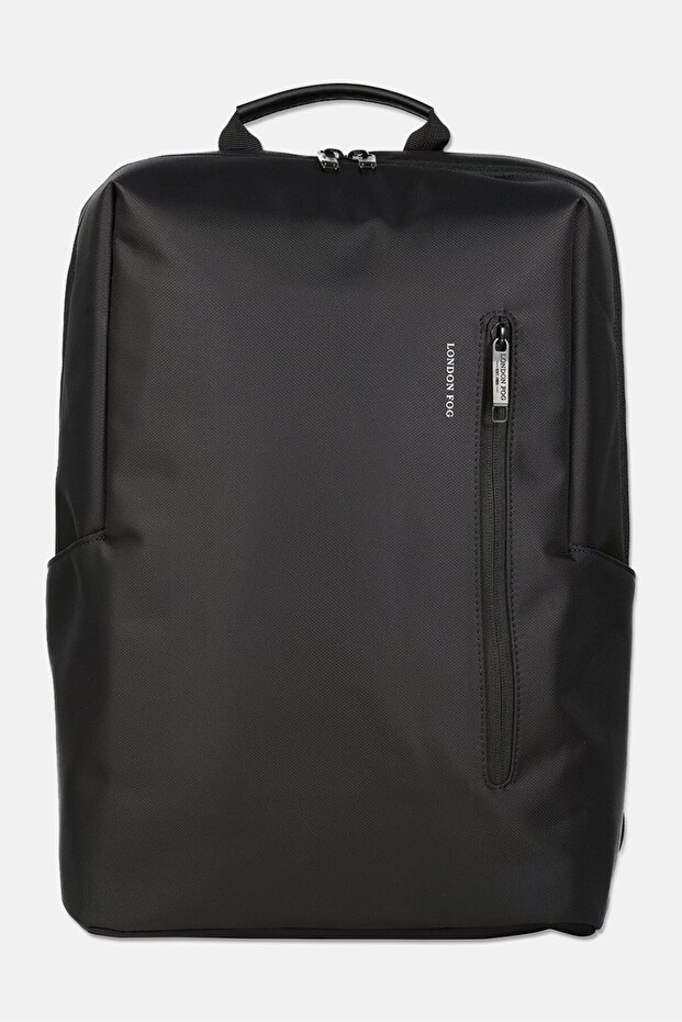Men Brand Logo Backpack, Black