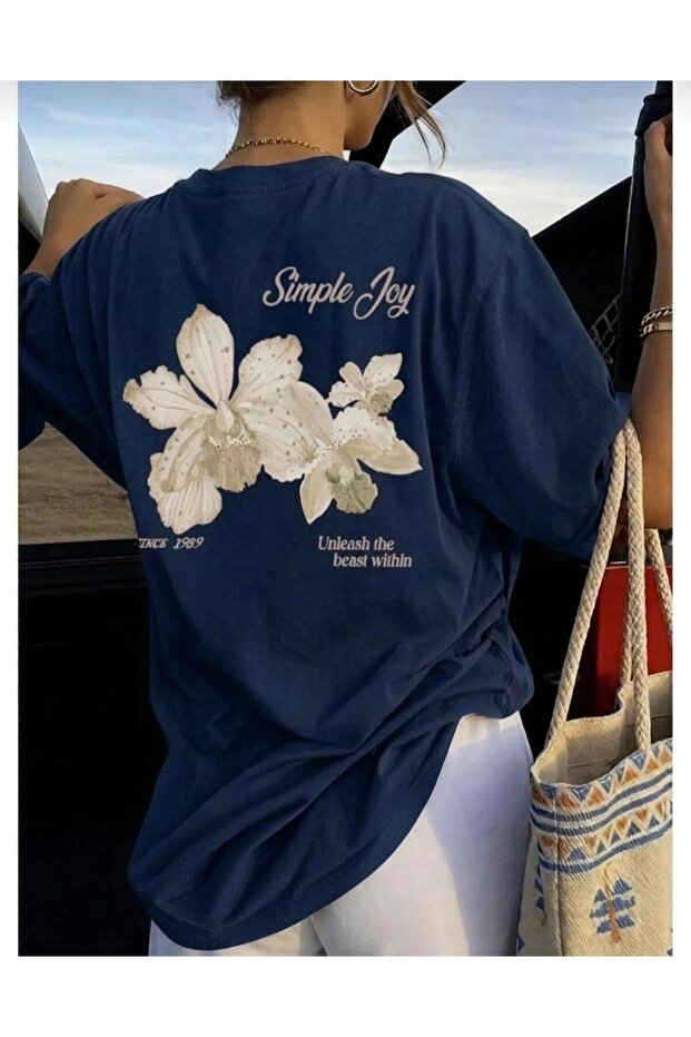 Unisex Men/Women Simplejoy Custom Printed Oversize Cotton T-Shirt