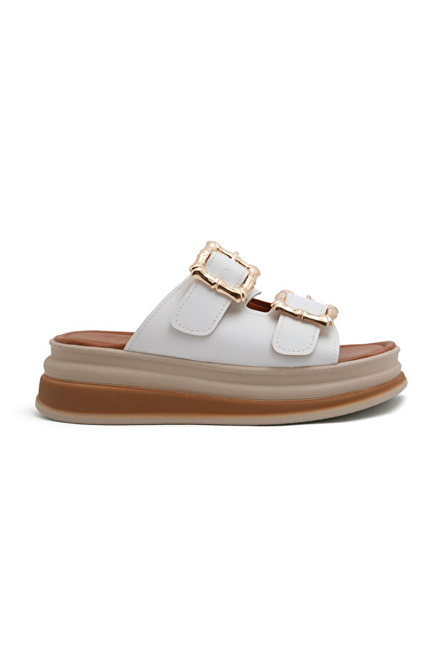 Smh 322 Double Buckle High-Sole Slippers
