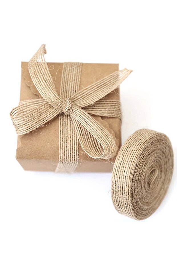20Meters Jute Burlap Ribbon Solid Rustic Jute Ribbon for DIY Crafts Gift Wrapping
