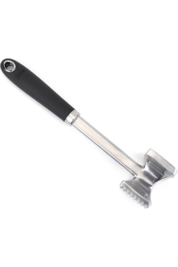 Tender Meat Hammer with Handle, Silver/Black
